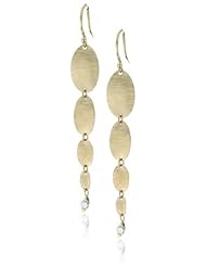 Shaesby "Cypress" 14k Yellow Gold Graduated Textured Oval Earrings