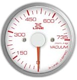 STRI Racing X-Line 52mm Mech. Vacuum Gauge White Dial