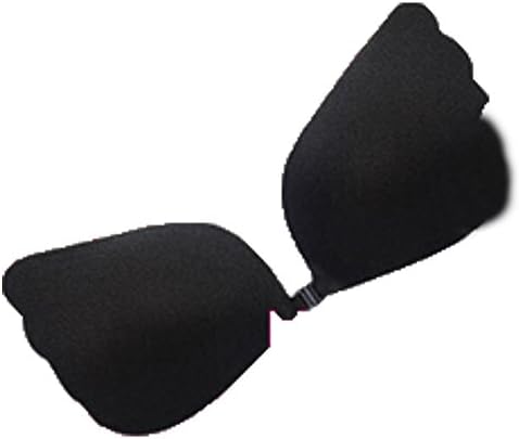 Pusheng Women Stick On Strapless Silicone Gel Push Up Invisible Bra Black Cup C/D