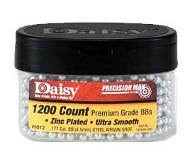 Daisy Premium Grade .177 Cal, 5.1 Grains, Zinc Plated BBs, 1200ct