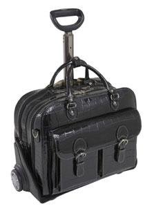 Siamod 35305 San Martino Italian Leather Ladies Wheeled Detachable Laptop Case (Black)