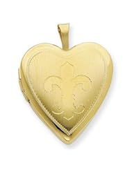 Gold Filled 20mm Fleur de lis Heart Locket