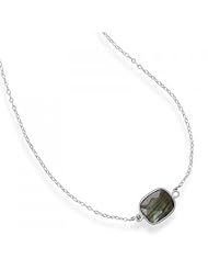 MMA Silver - 16 inch+2 inch Labradorite Necklace
