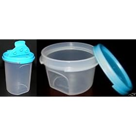 Tupperware Modular Mate Round Stor N Shake Aqua Seal Set of 2 by Tupperware