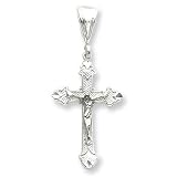 Sterling Silver Diamond-Cut Crucifix Pendant