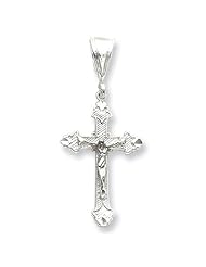 Sterling Silver Diamond-Cut Crucifix Pendant