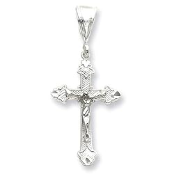 Sterling Silver Diamond-Cut Crucifix Pendant