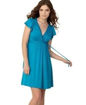 Soprano Flutter-Sleeve Knit Dress with Side Tie