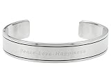 STAINLESS STEEL PEACE LOVE HAPPINESS BANGLE