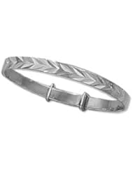 Childrens Sterling Silver Baby Bangle - S00122 - Width 5mm - Expands 47 to 57mm