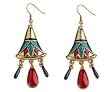 Egyptian Lotus Earrings - Pewter - 2'' Height