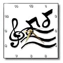 G Clef and Musical Notes - 10x10 Wall Clock