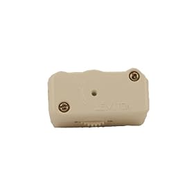 Leviton 1420-W 200W, 120 Volt AC 60Hz, Single-Pole, Feed-Through HI-LO-OFF Electro-Mechanical Incandescent Lamp Cord Dimmer, Color White