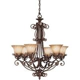 IMAGE OF Kichler Cottage Grove 6 Light Chandelier Carre Bronze
