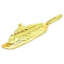 Cruise Ship Charm Diamond-Cut 14k Gold 24mm