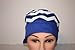 Surgical Scrub Hat Cap Blue Chevron Pixie Style