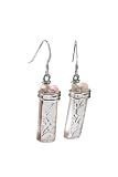 Antique Pink Depression Glass Rectangle Earrings
