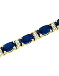 14k Yellow Gold 0.50ct Diamond & 4.50ct Oval Shape Sapphire