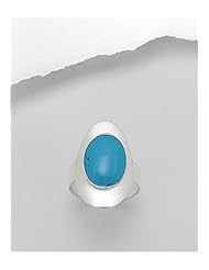 Turquoise (Sky Blue) Reconstructed stones Ring In 92.5 Sterling Silver