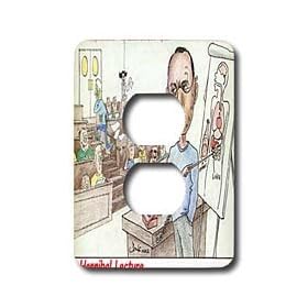 Londons Times Funny Panel Hollywood Cartoons - Hannibal Lecture - Light Switch Covers - 2 plug outlet cover