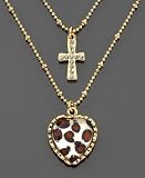 Betsey Johnson Heart and Cross Pendant Necklace