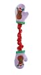 Dog Toy - Grriggles Smitten Mitten Bungee Holiday Pet Pull Toy - Reindeer - Lavender