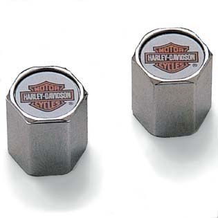 Chrome-plated ABS Valve Stem Caps - Color Bar & Shield