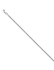14k White Gold Round Designer Box Chain 18" 2.4mm