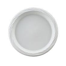 Huhtamaki HUH 82206 Chinet 6" White Color Popular Choice Light Weight Plastic Round Plate (8 Packs of 125)