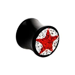 1/2" Austrian Crystal Red Star Saddle Plug