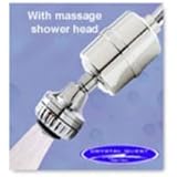 Crystal Quest Shower Filter Chrome with Massage Shower Head