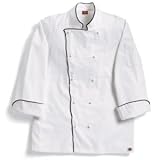Dickies Grand Master Chef Coat w/blk Piping White