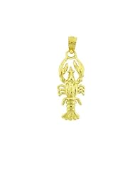 Dazzlers Solid 14k Gold Lobster Charm Pendant Available in three colors from jewelsberry (weights: 1.4 grams only)