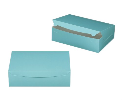 Dress My Cupcake Cupcake Box with Lid and Holder for 24 Mini Cupcakes, Tiffany Blue/White, Set of 100
