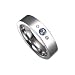 Blue Topaz and Diamond Three-Stone Titanium Ring