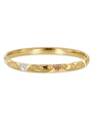 Children / Teen 14K Tri-Color Gold Hollow Bangles 6.0mm Wide