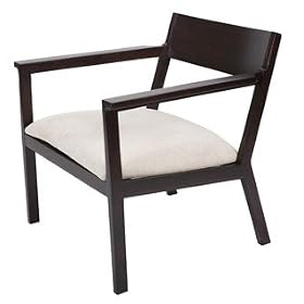 Arm Chair - Madison Light Beige Faux Suede with Dark Wenge by Adesso