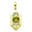 14K Yellow Gold Peridot and Diamond Pendant