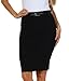 Knee Length Stretch Pencil Skirt with Skinny Belt