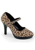 Leopard Print Mary Jane Style Pump With 4 Inch Heel.