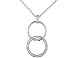 CRISLU Large Interlocking Circles Cubic Zirconia (CZ) Pendant in Sterling Silver with Chain