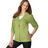 Fever V-Neck Puff-Sleeve Cardigan at Fever