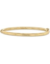14K Yellow Gold Ladies Hollow 4.0mm Wide Bangle Bracelet