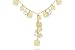 14K Yellow Gold Matte-Finish Hand-Crafted Y-Shaped Necklace, Designed with Dangling Fresh Water Pearls and Textured Square-Shaped Gold Stations.