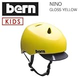 bern バーン 子供用 ヘルメット ストライダー スケートボード スノーボード 自転車 ジャパンフィット NINO GLOSS-YELLOW VISOR付き S-M(51.5-54.5cm) GLO