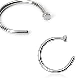 316L Surgical Steel Nose Hoop Ring - 20G - 3/8 Length - Sold Individually