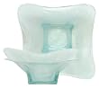 Recycled Art Glass Small White Wing Bowl 7 1/2"D, 2 1/2"H