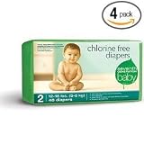 Seventh Generation Chlorine Free Diapers Size 2, Pack of 4 ,160 Diapers