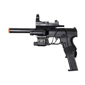 Spring Loaded Pistol Airsoft Gun with Laser + Scope