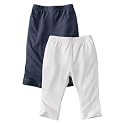 Baby girl pack of 2 leggings by vertbaudet blue+white 9m